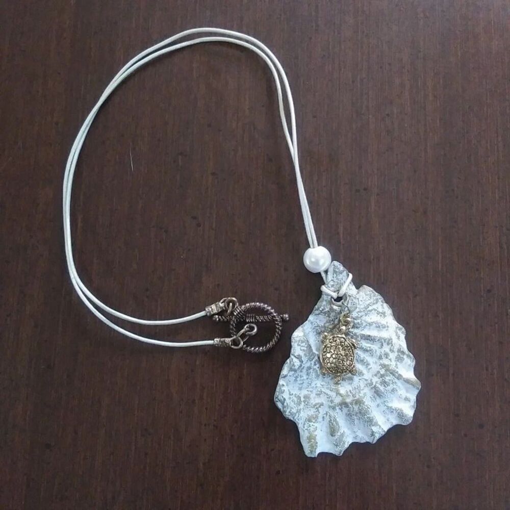 Handmade Shell & Turtle Necklace Beach Coastal
